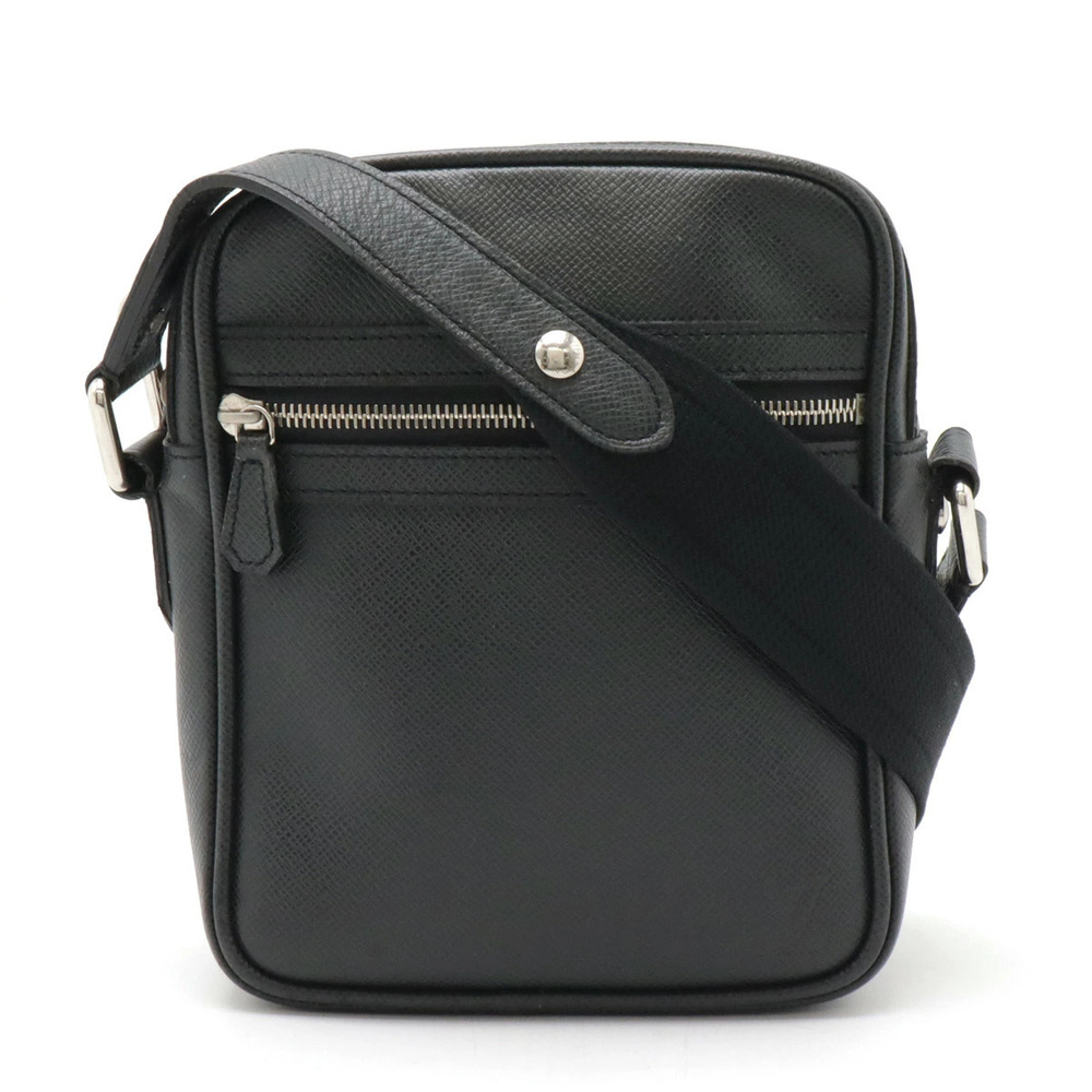 LOUIS VUITTON Taiga Dimitri Crossbody Bag Leather Ardoise Black